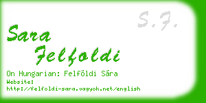 sara felfoldi business card