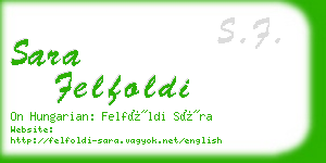 sara felfoldi business card